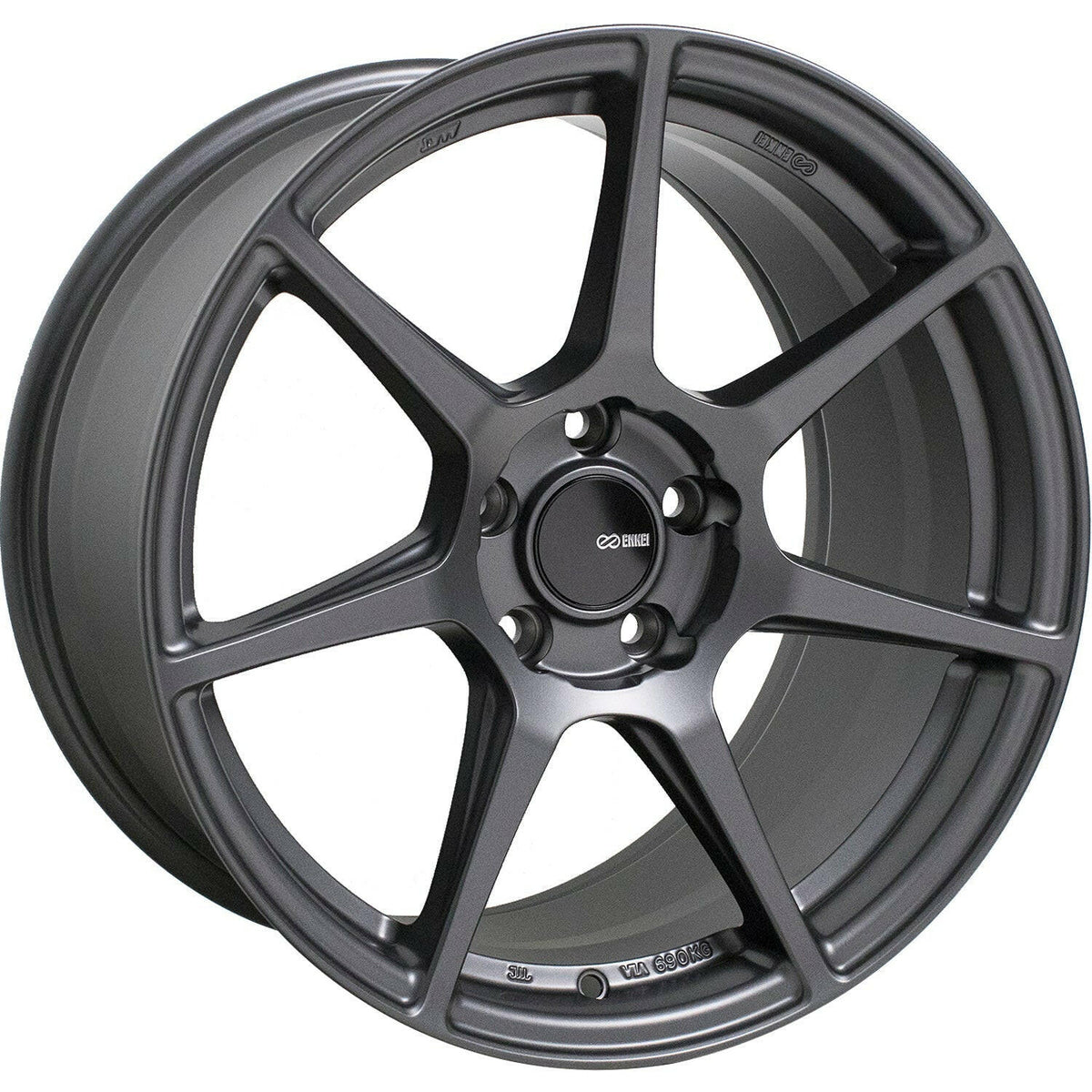 Enkei TFR 5x114.3 18” Wheels in Matte Gunmetal Gray.