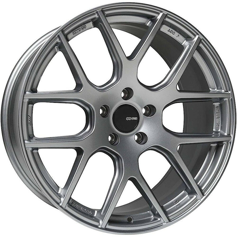Enkei XM-6 5x114.3 17” 72.6 Hub Wheels in Storm Gray.