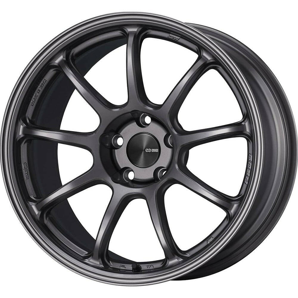Enkei PF09 5x114.3 18” Wheels in Dark Silver.
