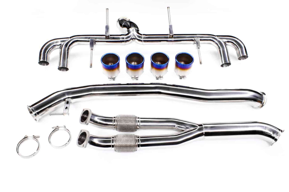 SBD 4" Super Race Exhaust System w/ 4" Midpipe & 5" Titanium Tips - Nissan GT-R R35