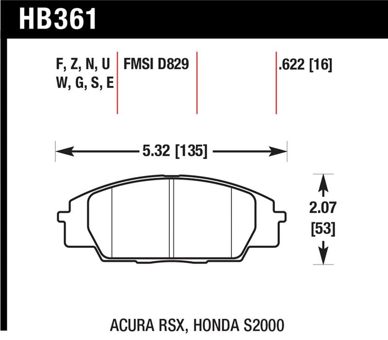 Hawk 06+ Civic Si HP+ Street Front Brake Pads