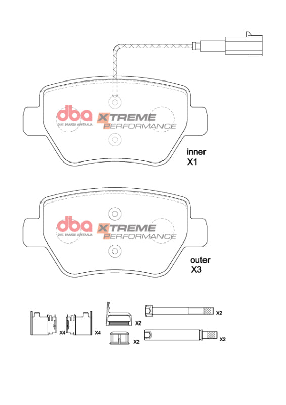 DBA 15-16 Maserati Quattroporte (w/360mm Front Rotor) XP Performance Rear Brake Pads