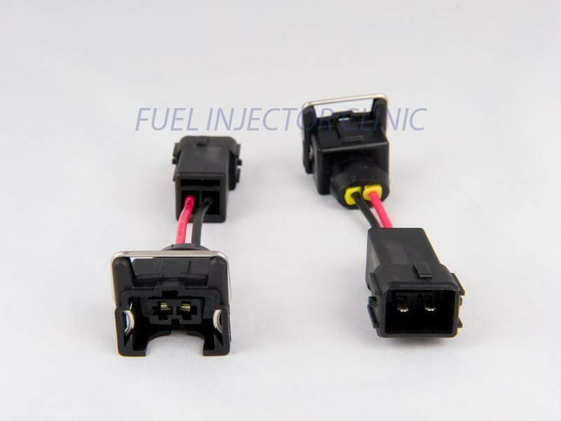 Fuel Injector Clinic Set of 4 Jetronic/EV1 (Female) to Honda OBD2 (Male) Injector Plug Adapters / PADPJtoH4.