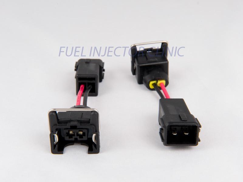 Fuel Injector Clinic Set of 4 Jetronic/EV1 (Female) to Honda OBD2 (Male) Injector Plug Adapters / PADPJtoH4