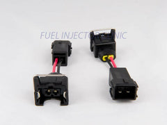 Fuel Injector Clinic Set of 4 Jetronic/EV1 (Female) to Honda OBD2 (Male) Injector Plug Adapters / PADPJtoH4.