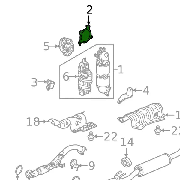 Honda OEM Turbocharger Turbine Outlet Gasket (Honda PN 18234-RPY-G02)