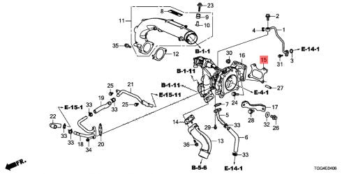 Genuine Honda 2017-2021 Civic Type-R FK8 Turbocharger Inlet Gasket - A