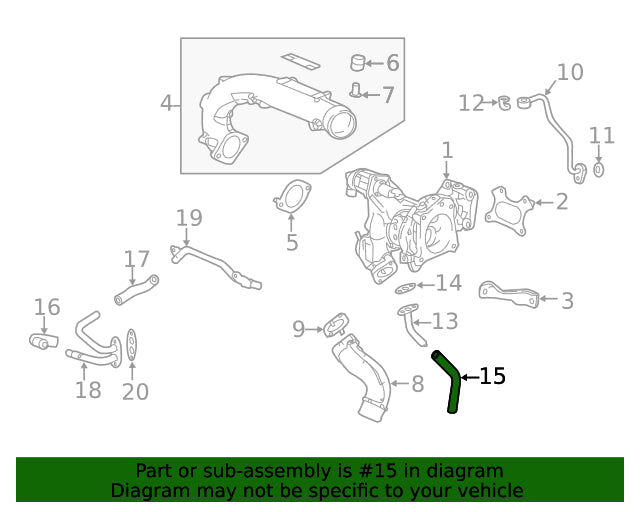 Genuine Honda 2017-2021 Civic Type-R FK8 Turbocharger Oil Drain / Return Hose