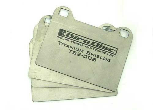Girodisc Rear Titanium Pad Shields | 2003-2006 Mitsubishi Evo (TS-0961-4).