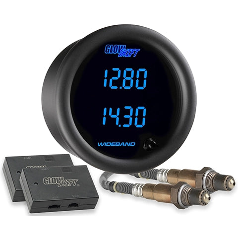 GlowShift Black 7-Color Dual Digital Wideband A/F Ratio Gauge (GS-C702W_Dual).