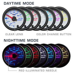 GlowShift White 7-Color 3-3/4” In-Dash Speedometer Gauge 0-220 KMH (GS-W717-KM).