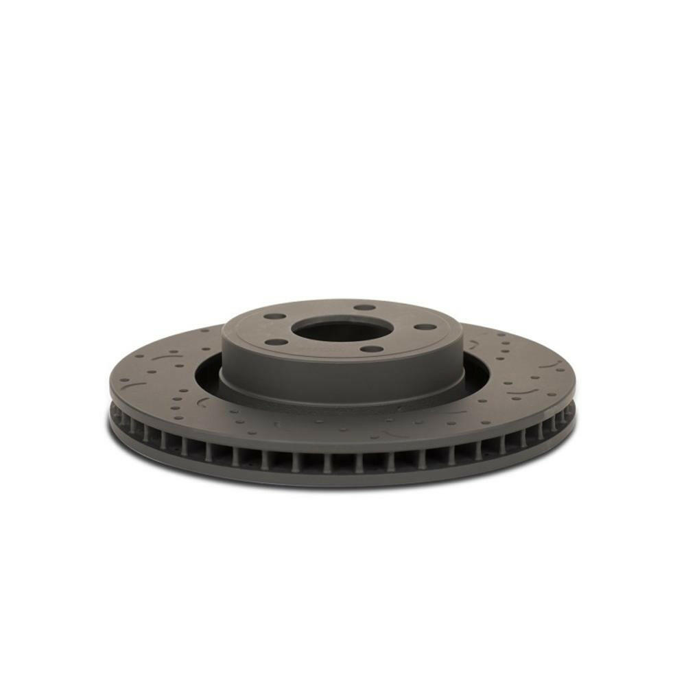 Hawk Talon 320mm Drilled and Slotted Rear Brake Rotors | 2015-2018 Ford Mustang EcoBoost (HTC5385).