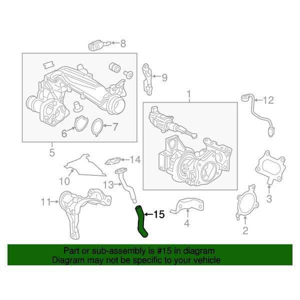Honda OEM Turbo Oil Return Hose | 2016-2021 Honda Civic 1.5T/Si (15542-59B-003).