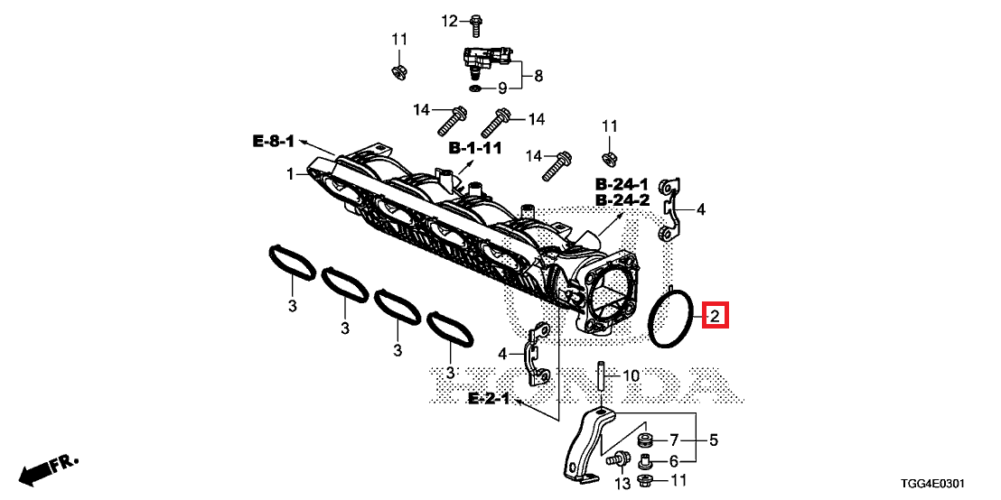 Honda OEM Throttle Body Gasket | 2017-2021 Honda Civic Type-R (17107-R40-A01).