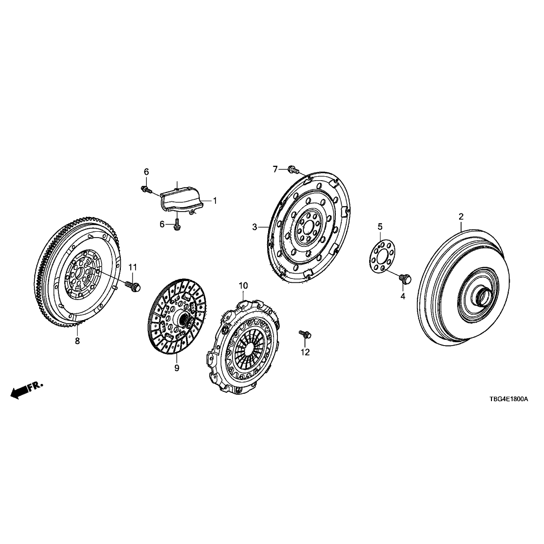Honda OEM Flywheel | 2016-2021 Honda Civic 1.5T non-Si (22100-5CC-003).