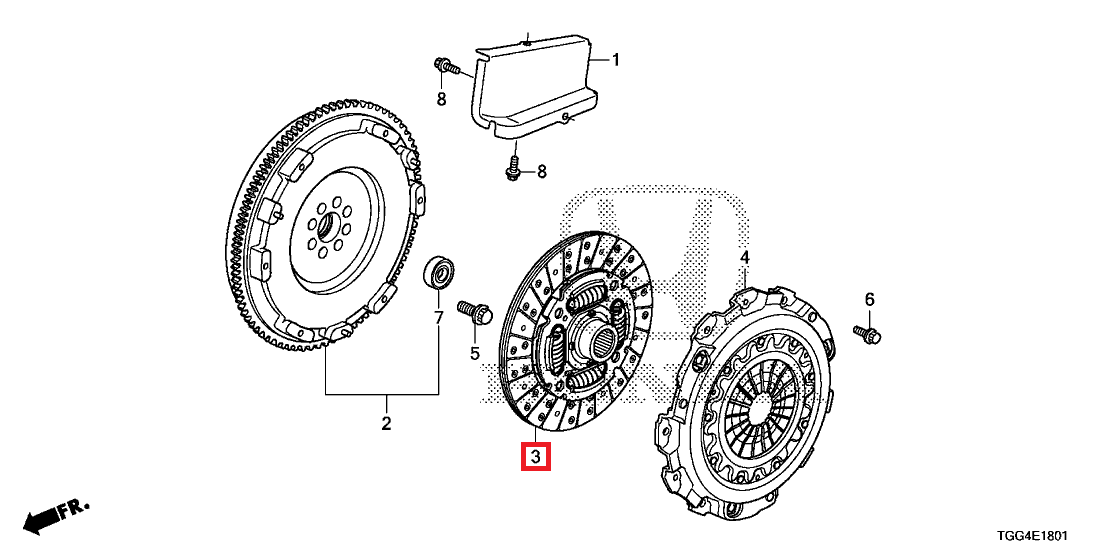 Honda OEM Friction Disk | 2017-2021 Honda Civic Type-R (22200-5DE-003).