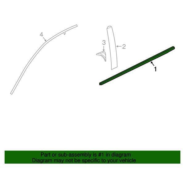 Honda OEM Front Door Window Bottom Molding - Passenger Side | 17-21 Honda Civic Hatch (72410-TEA-T01).