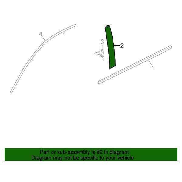 Honda OEM Front Door Window Side Garnish - Passenger Side | 16-21 Honda Civic Sedan (72430-TBA-A01).