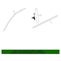 Honda OEM Front Door Window Corner Garnish - Driver Side | 17-21 Honda Civic Hatch (72496-TGG-A01).