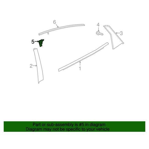 Honda OEM Rear Door Window Corner Garnish - Driver Side | 16-21 Honda Civic Sedan (72497-TBA-A01).