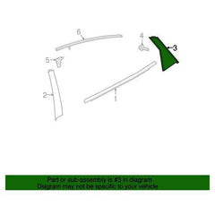 Honda OEM Rear Door Window Quarter Garnish - Driver Side | 16-21 Honda Civic Sedan (72761-TBA-A01).