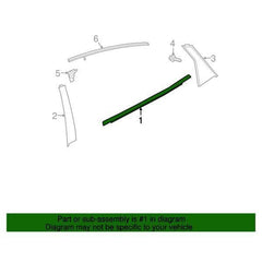 Honda OEM Rear Door Window Bottom Molding - Passenger Side | 16-21 Honda Civic Sedan (72910-TBA-A01).