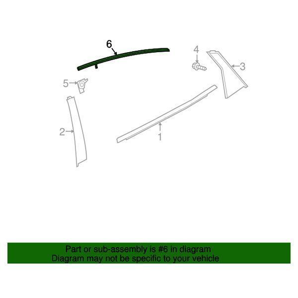 Honda OEM Rear Door Window Top Molding - Passenger Side | 16-21 Honda Civic Sedan (72925-TBA-A01).