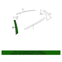 Honda OEM Rear Door Window Side Garnish - Passenger Side | 16-21 Honda Civic Sedan (72930-TBA-A01).