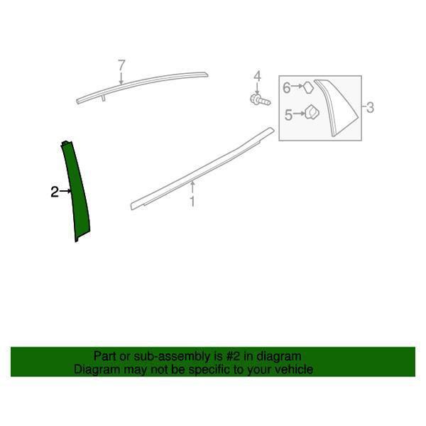 Honda OEM Rear Door Window Side Garnish - Passenger Side | 17-21 Honda Civic Hatch (72930-TED-T01).