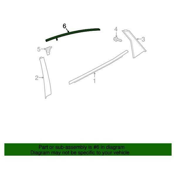 Honda OEM Rear Door Window Top Molding - Driver Side | 16-21 Honda Civic Sedan (72965-TBA-A01).
