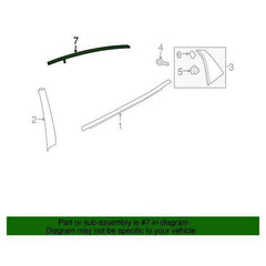 Honda OEM Rear Door Window Top Molding - Driver Side | 17-21 Honda Civic Sport/Type-R (72965-TGG-A11).
