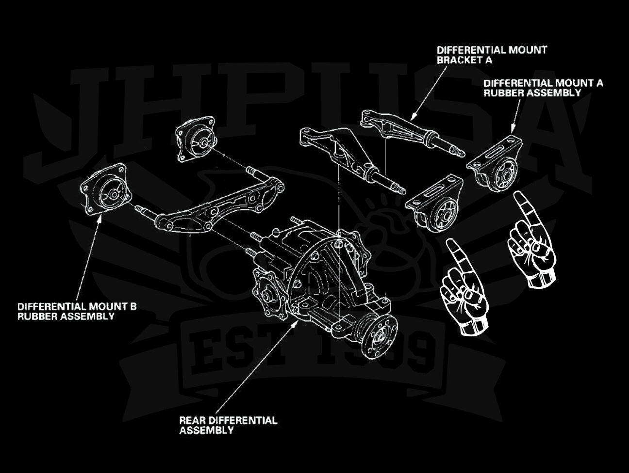 Hardrace Front Differential Mounts - 00-09 S2000.