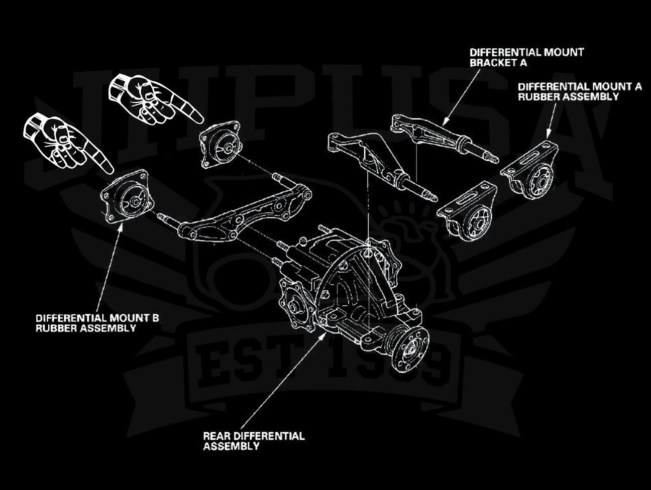 Hardrace Rear Differential Mounts - 00-09 S2000.