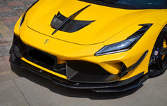 Paktechz Dry Carbon Fiber Front Bumper Canard Set - Ferrari F8 Tributo