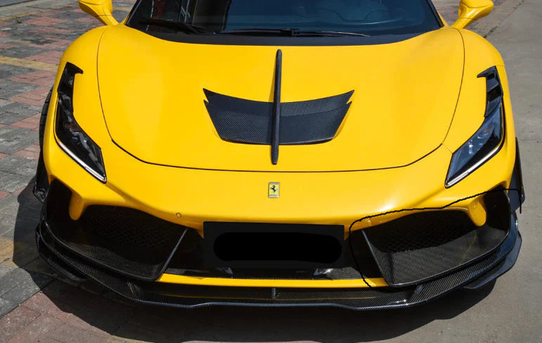 Carbon Fiber Engine Hood Bonnet Trim - Ferrari F8 Tributo Spider