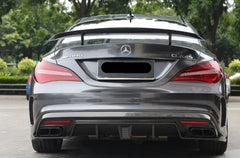 Paktechz Prepreg Carbon Fiber Rear Bumper Diffuser w/ LED & Side Canard - Mercedes Benz W117 C117 CLA220 CLA250 CLA260 CLA45 2013-2018.
