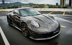 Paktechz Dry Carbon Fiber Front Bumper - Porsche 911 992 Turbo S.