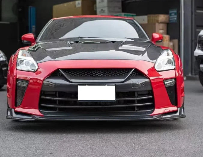 Carbon Fiber T Style Vented Front Engine Hood - Nissan R35 GTR 2008-2024.