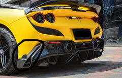 Paktechz Prepreg Carbon Fiber Rear Corner Splitter Canard -  Ferrari F8