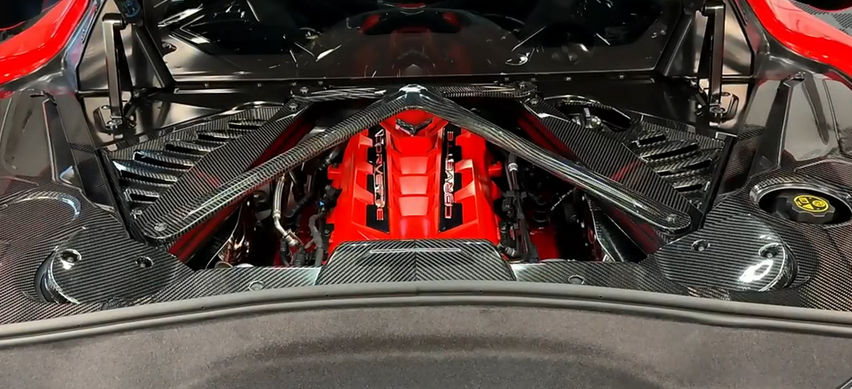 Carbon Fiber Engine Bay X Brace - Corvette C8 Z51 Z06 Z07