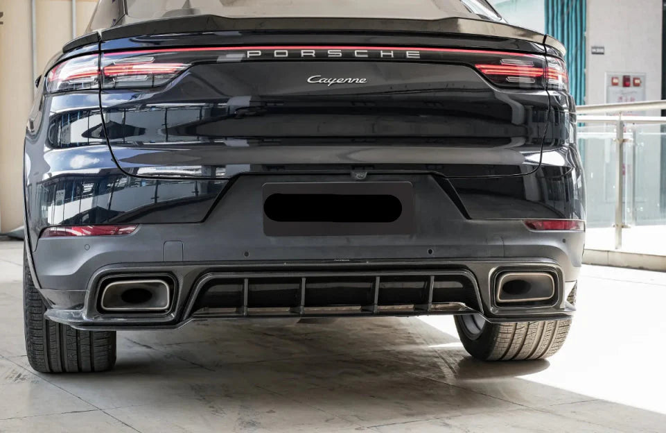 Paktechz Dry Carbon Fiber Rear Diffuser - Porsche Cayenne Coupe Turbo 9YA 9Y0 9Y3.