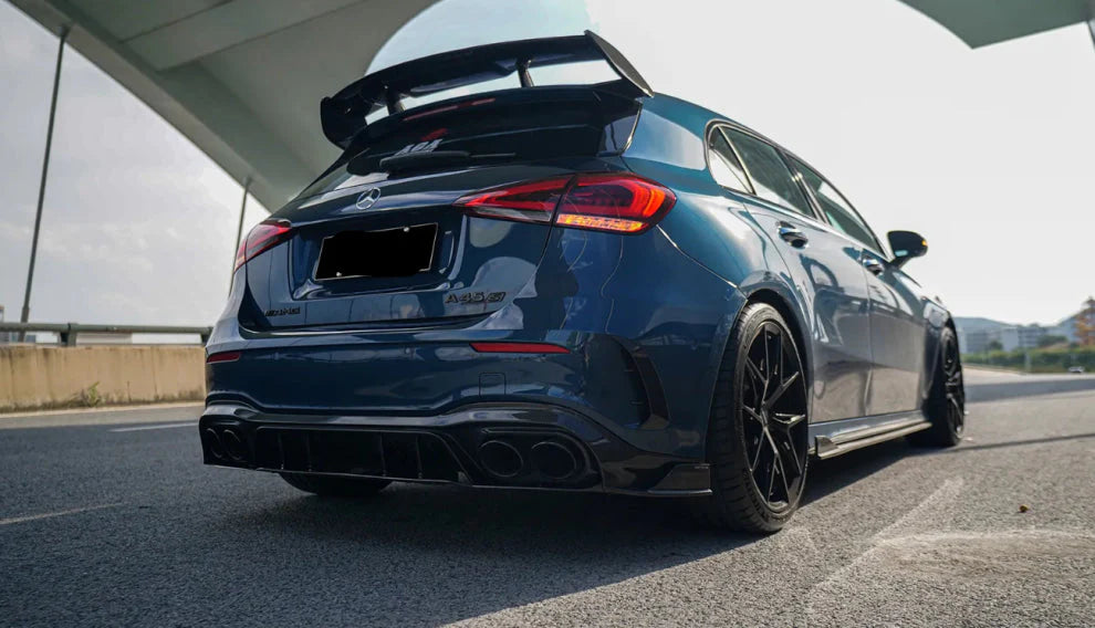 Paktechz Dry Carbon Fiber Rear Diffuser - Mercedes Benz W177 a Class Sport A35 A45s Hatchback.