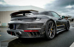 Dry Carbon Fiber Body Rear Bumper w/ Diffuser - Porsche 911 992 Turbo S.