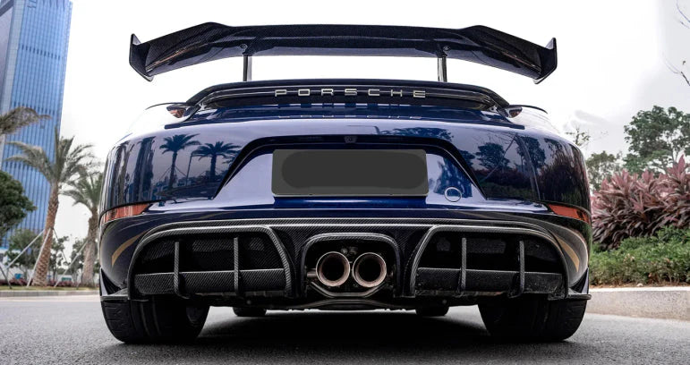 Prepreg Carbon Fiber Rear Diffuser - Porsche 718 Cayman Boxster 982.
