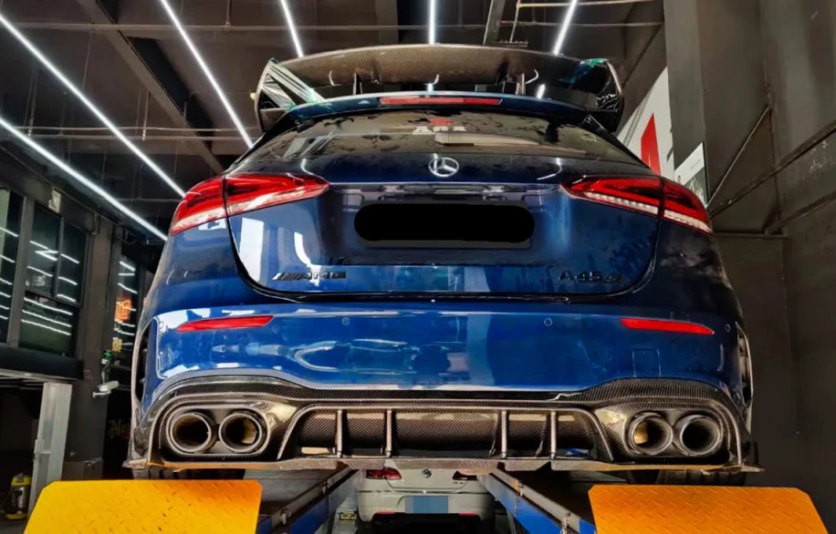 Paktechz Dry Carbon Fiber Rear Diffuser - Mercedes Benz W177 a Class Sport A35 A45s Hatchback.