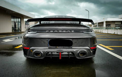 Dry Carbon Fiber Body Rear Bumper w/ Diffuser - Porsche 911 992 Turbo S.