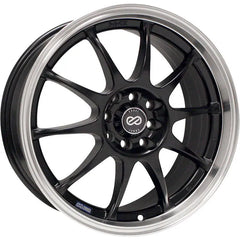 Enkei J10 5x112/5x114.3 16” Wheels in Black with a Machined Lip.
