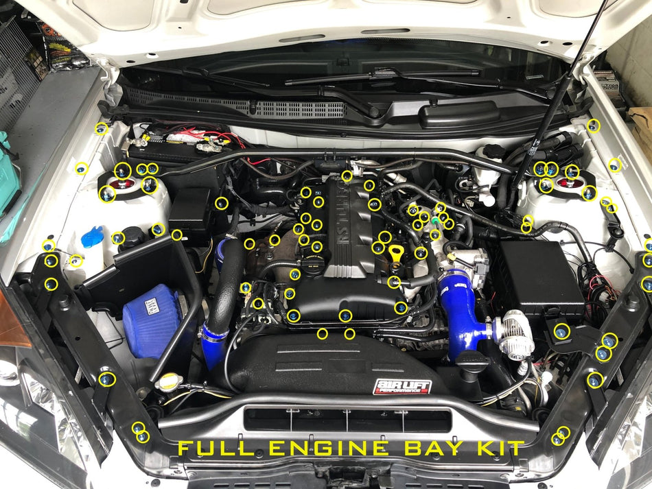 JDC Titanium Engine Bay Dress-Up Hardware Kit | Hyundai Genesis Coupe 2.0T BK2
