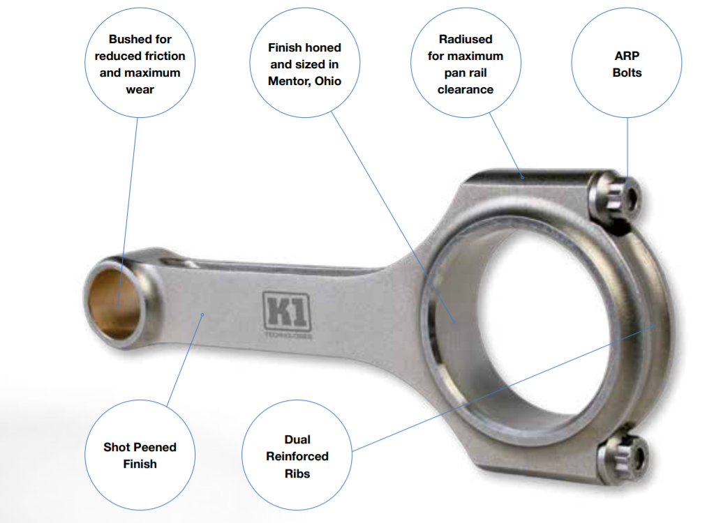 K1 Technologies 5.906 Mitsu H Beam Connecting Rods | Mitsubishi/Plmyouth/Eagle Multiple Fitments (032CJ17150).