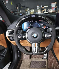 M Performance Carbon Fiber Half Alcantara Steering Wheel w/ LED- BMW F Chassis.